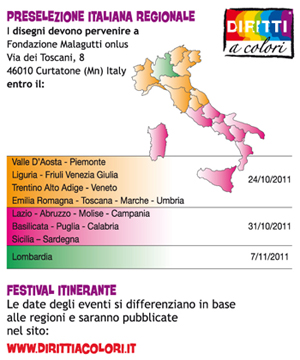 19.07.2011 – Diritti a colori: Date per l’invio dei disegni in Italia